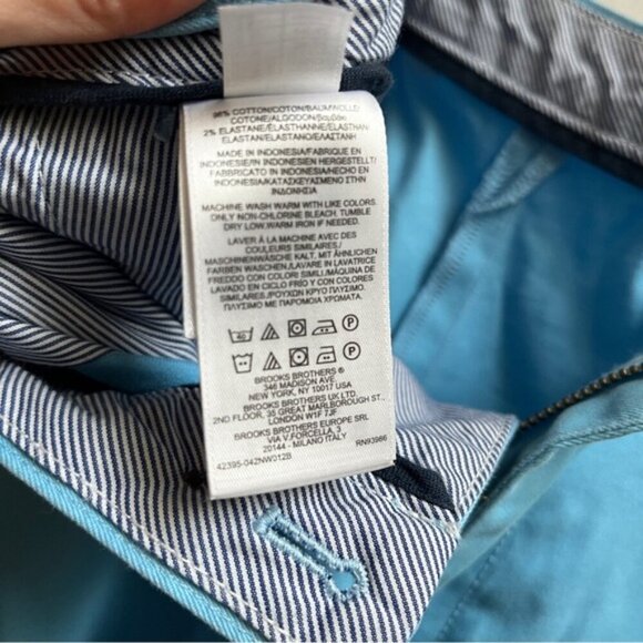 Brooks Brothers cotton twill sky blue chino trouser pants Sz 36 - Picture 9 of 13